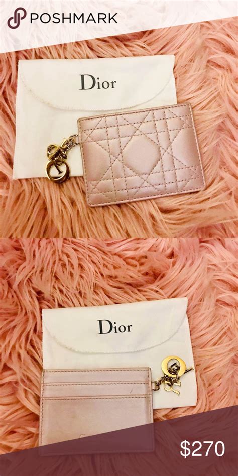 dior cannage card holder|Dior card holder used.